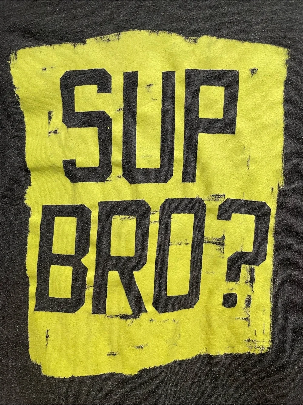 OshKosh B'gosh Boys Size 6 Charcoal Grey Neon Yellow Sup Bro Graphic T-Shirt
